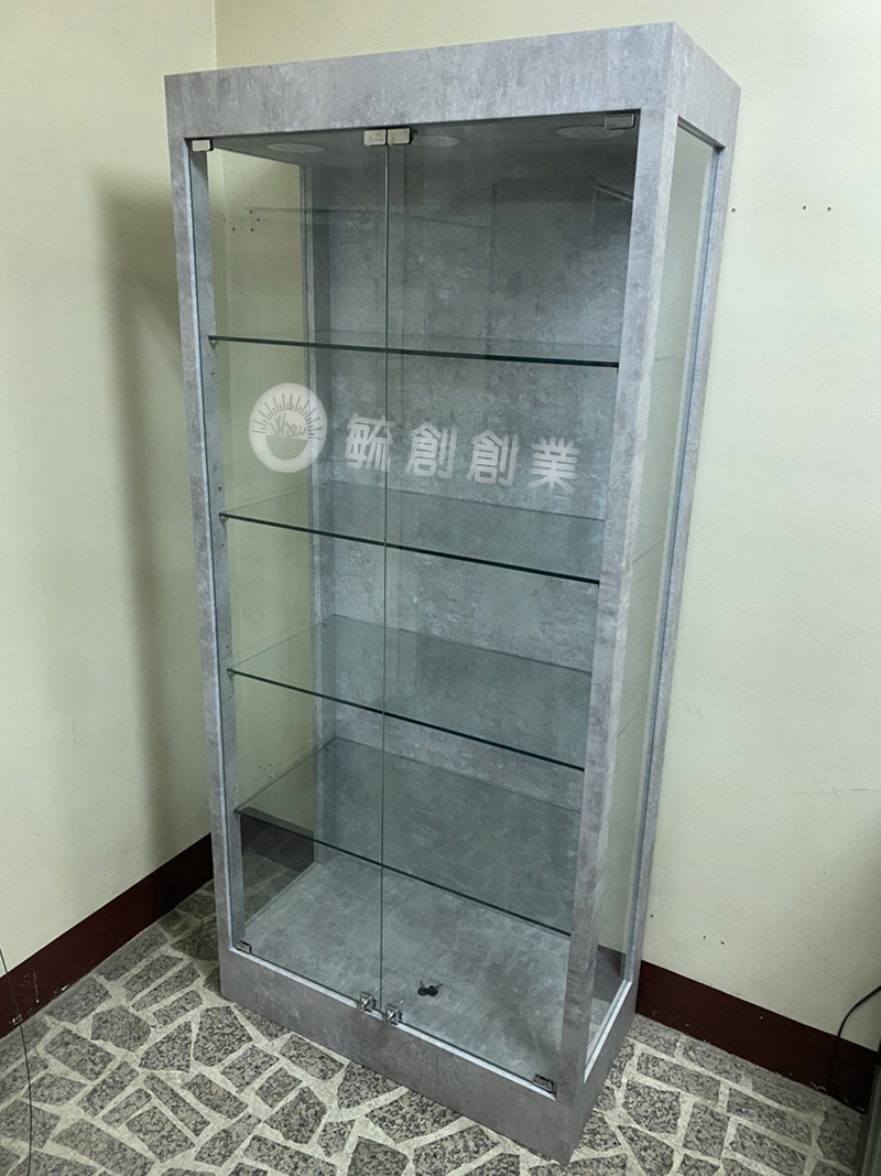 玻璃模型櫃-gk模型公仔玻璃櫃(清水模色系)